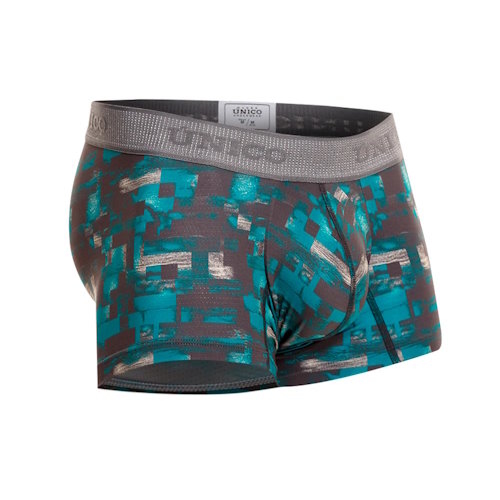 Mundo Unico Escaque turquoise sport trunk