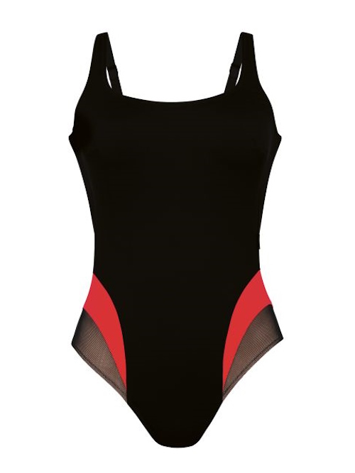 Rosa Faia Badmode Elina zwart/rood badpak