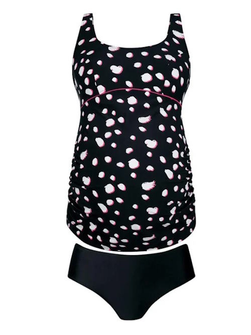 Anita Badmode Hatutu zwart/print zwangerschap tankini