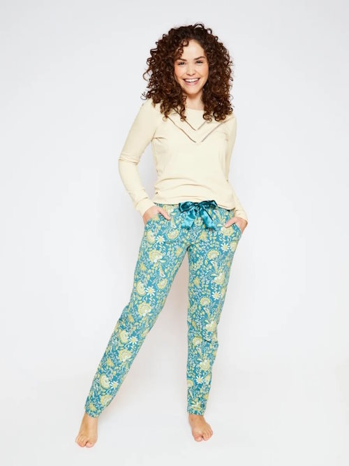 Charlie Choe Funky Nights groen/print pyjamabroek