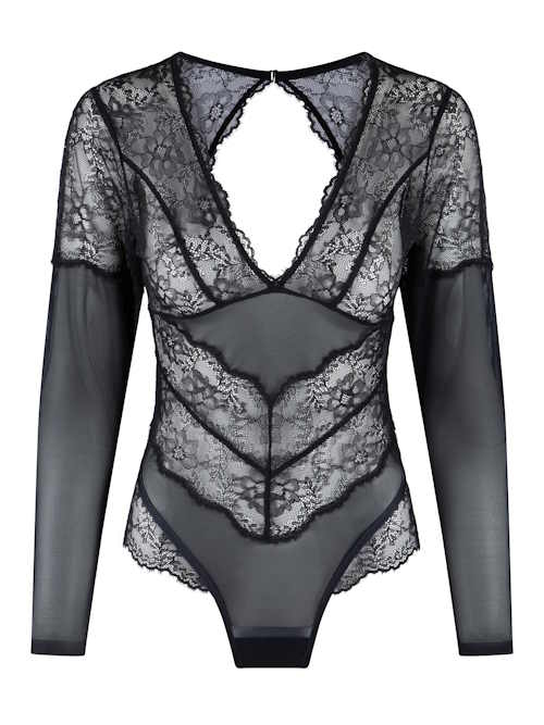 LingaDore Long Sleeve Body zwart body