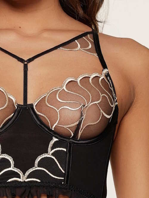 LingaDore Black And Gold zwart/goud niet voorgevormde bh
