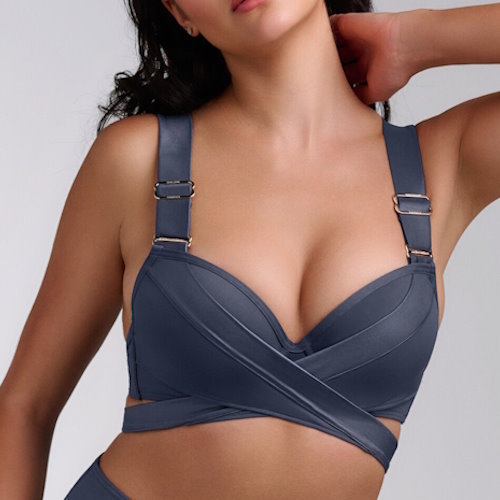 Marlies Dekkers Badmode Cache Coeur grijs push up bikinitop