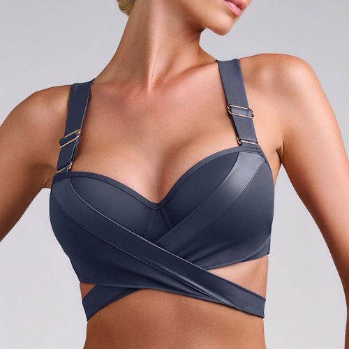 Marlies Dekkers Badmode Cache Coeur grijs voorgevormde bikinitop