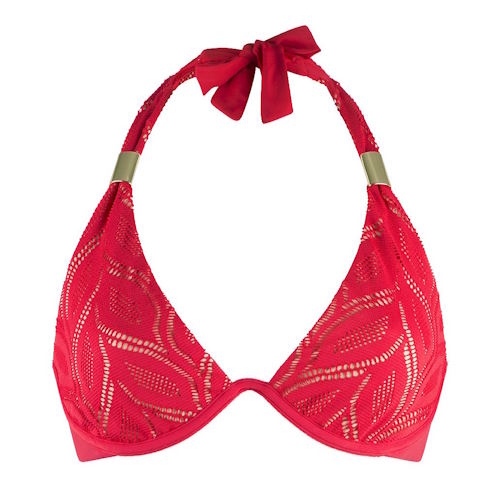 LingaDore Beach Fabulous in Red Lace rood voorgevormde bikinitop