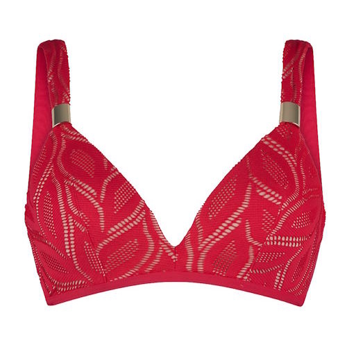 LingaDore Beach Fabulous in Red Lace rood voorgevormde bikinitop