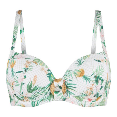 LingaDore Beach Tropical Botanic wit/print voorgevormde bikinitop