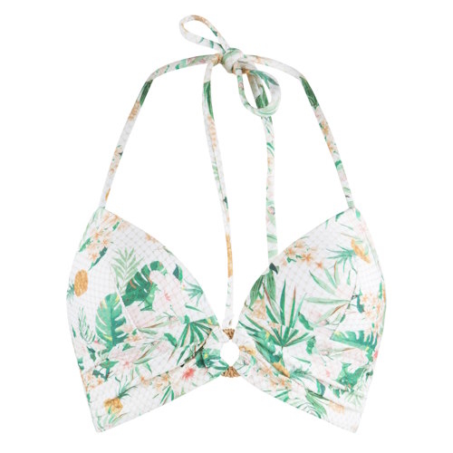LingaDore Beach Tropical Botanic wit/print voorgevormde bikinitop