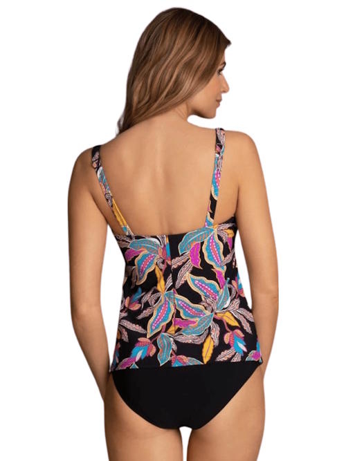 Rosa Faia Badmode Noemi zwart/print tankini top
