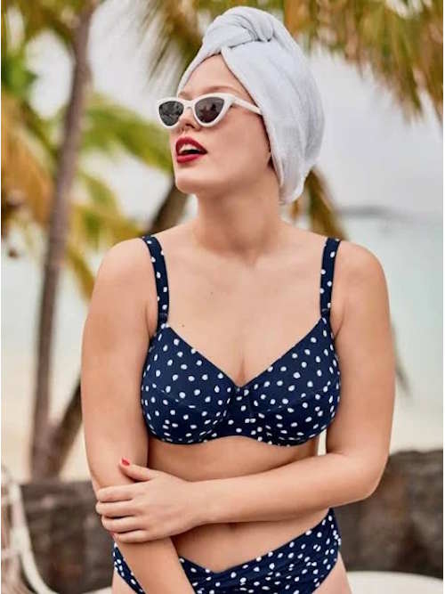 Rosa Faia Badmode Luna blauw/wit soft-cup bikinitop