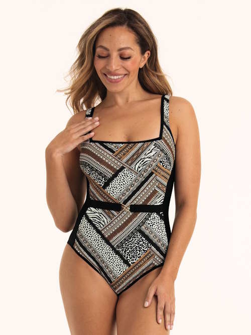 Anita Badmode Dalida zwart/print badpak