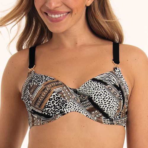 Anita Badmode Smilla zwart/print soft-cup bikinitop
