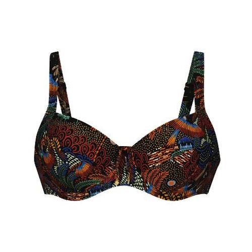 Rosa Faia Badmode Sibel zwart/print soft-cup bikinitop