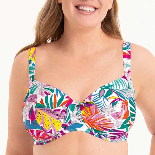 Rosa Faia Badmode Luna wit/print soft-cup bikinitop