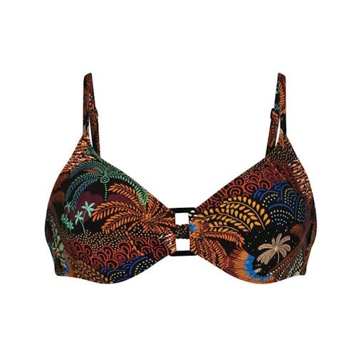Rosa Faia Badmode Stella zwart/print voorgevormde bikinitop