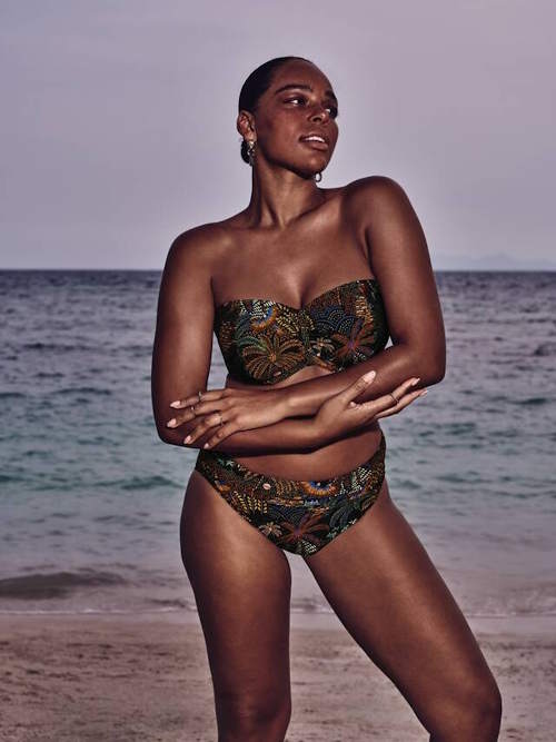 Rosa Faia Badmode Ella zwart/print soft-cup bikinitop