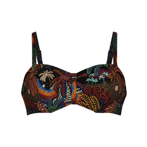 Rosa Faia Badmode Ella zwart/print soft-cup bikinitop