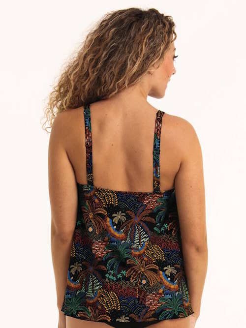 Rosa Faia Badmode Mabela zwart/print tankini top