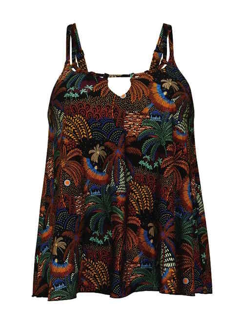 Rosa Faia Badmode Mabela zwart/print tankini top