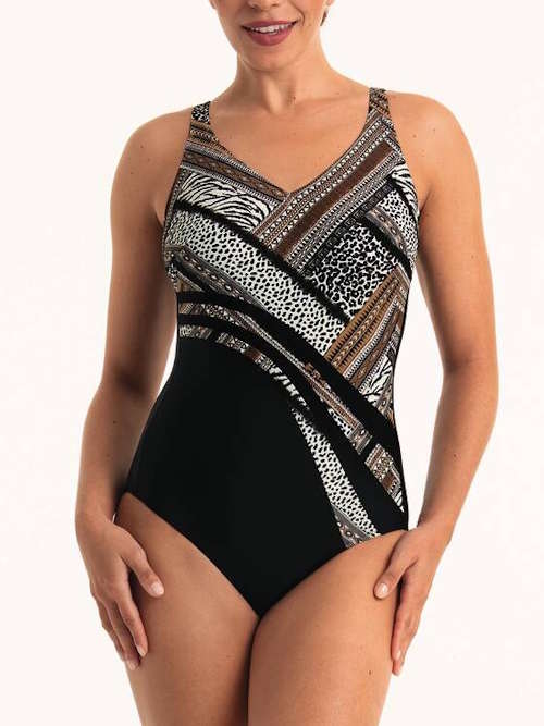 Anita Care Dirban zwart/print prothese badpak