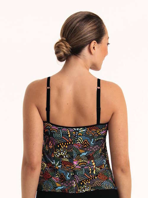 Anita Care Rimini zwart/print prothese tankini