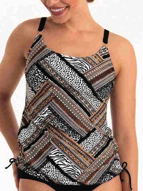 Anita Care Latina zwart/print prothese tankini