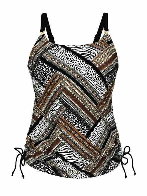 Anita Care Latina zwart/print prothese tankini