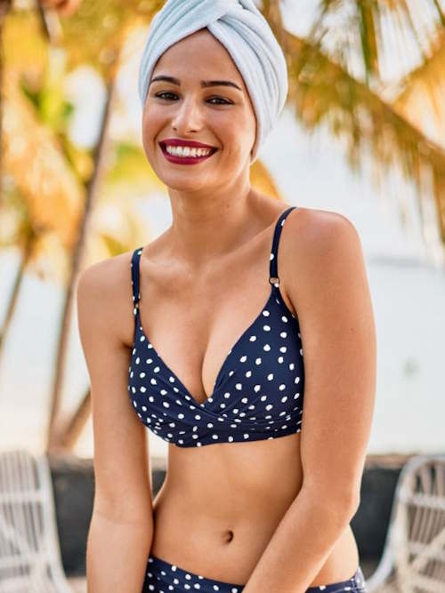 Rosa Faia Badmode Maja marine blauw/wit voorgevormde bikinitop