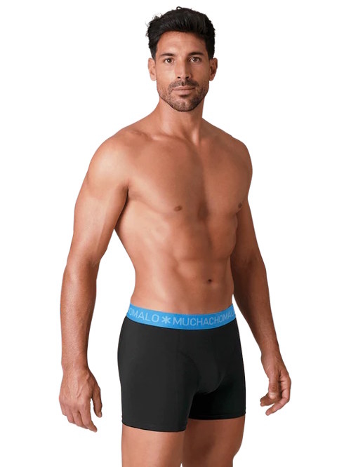 Muchachomalo Basic zwart/blauw katoenen boxershort