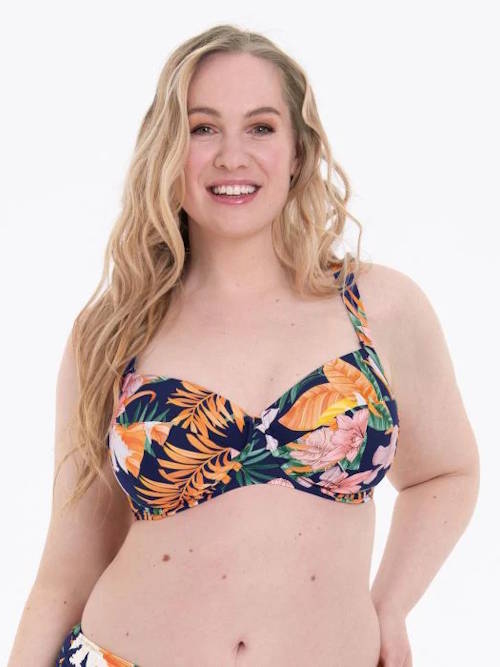 Rosa Faia Badmode Luna blauw/print prothese bikinitop