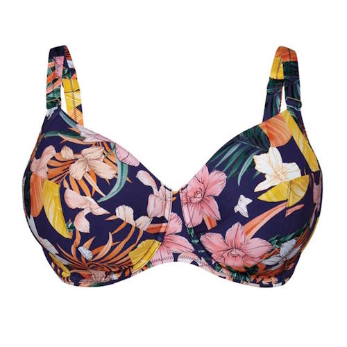 Rosa Faia Badmode Luna blauw/print prothese bikinitop