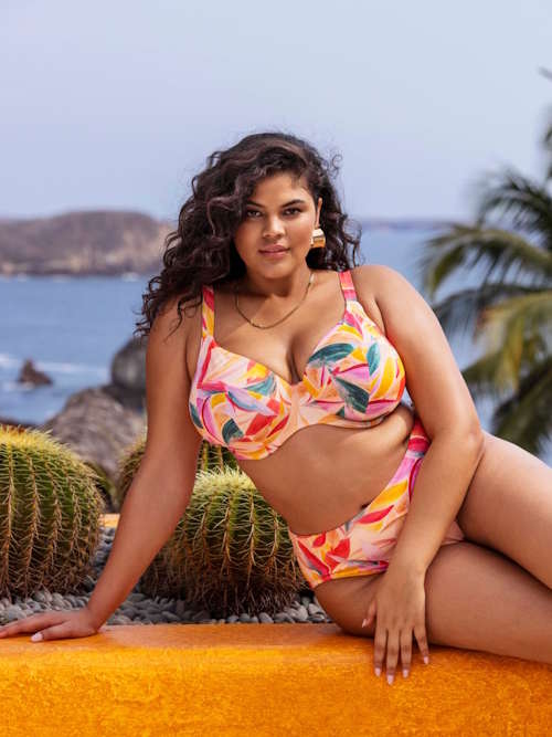 Elomi Swim Sancho Beach oranje/roze soft-cup bikinitop