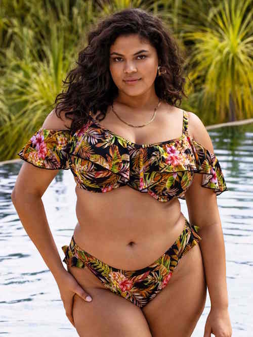 Elomi Swim Tiger Valley zwart bikini broekje