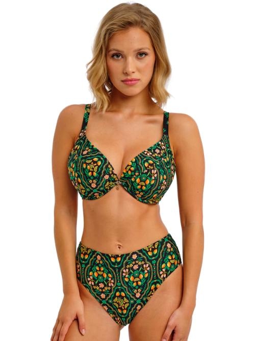 Freya Swim Sunset In Seville zwart/print voorgevormde bikinitop