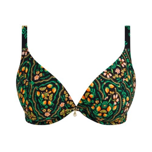 Freya Swim Sunset In Seville zwart/print voorgevormde bikinitop