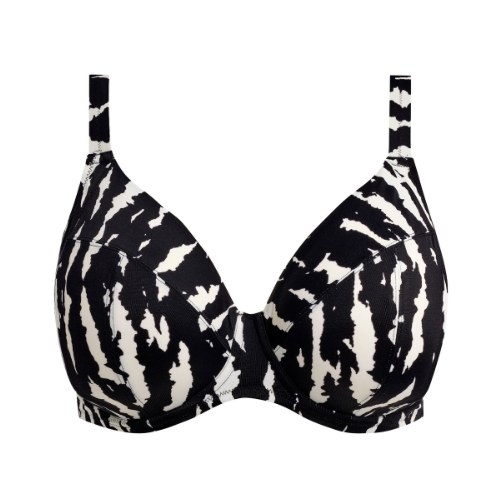 Elomi Swim Echo Shell zwart/wit soft-cup bikinitop