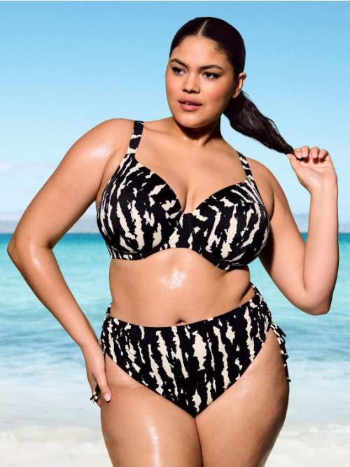 Elomi Swim Echo Shell zwart/wit soft-cup bikinitop