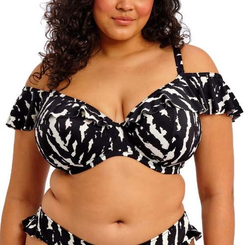 Elomi Swim Echo Shell zwart/wit soft-cup bikinitop