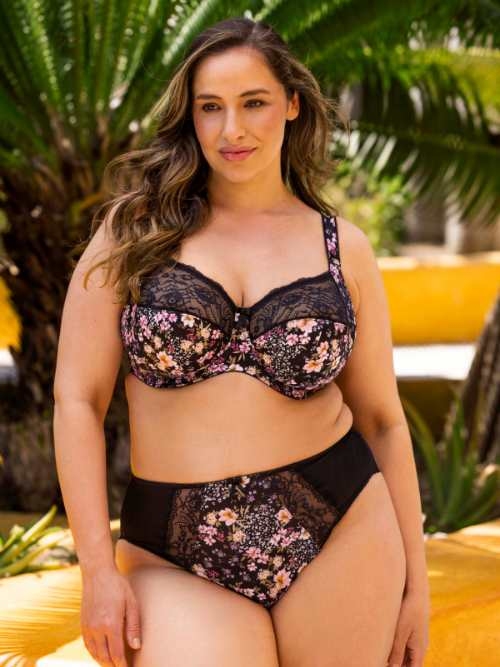 Elomi Morgan zwart/print niet voorgevormde bh