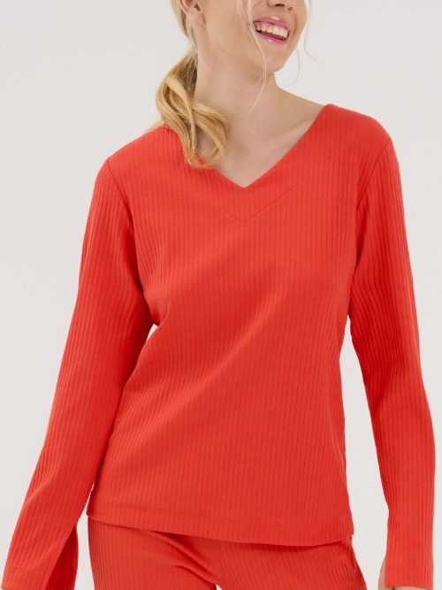Lisca Lucky oranje pyjamashirt