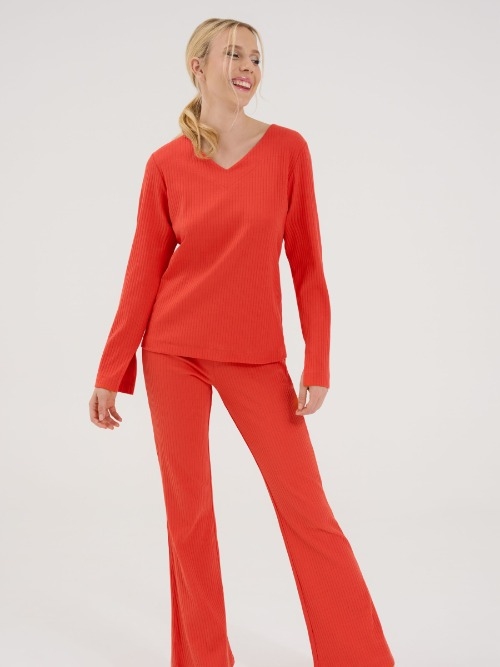 Lisca Lucky oranje pyjamashirt