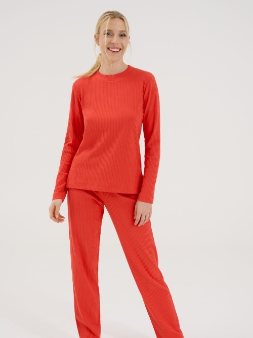 Lisca Lucky oranje pyjamabroek