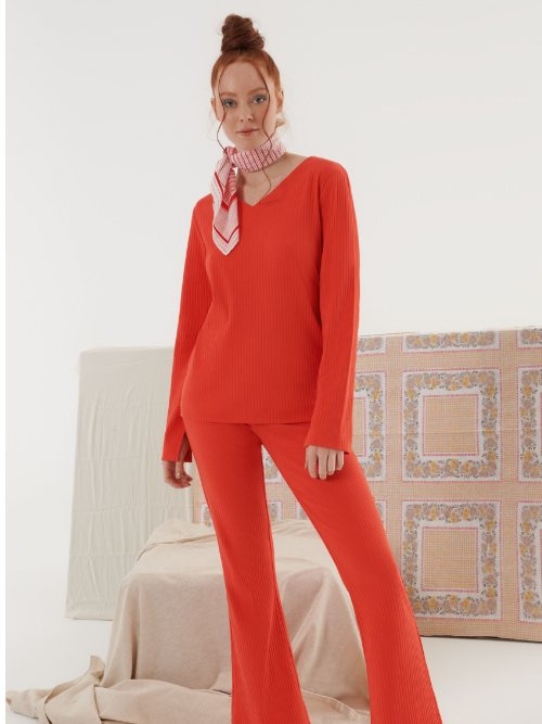 Lisca Lucky oranje pyjamabroek