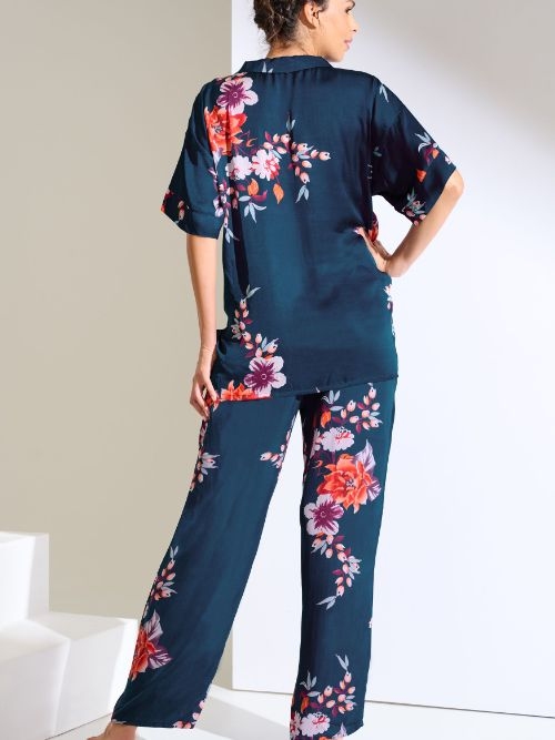 Lisca Amaryllis marine blauw pyjamabroek