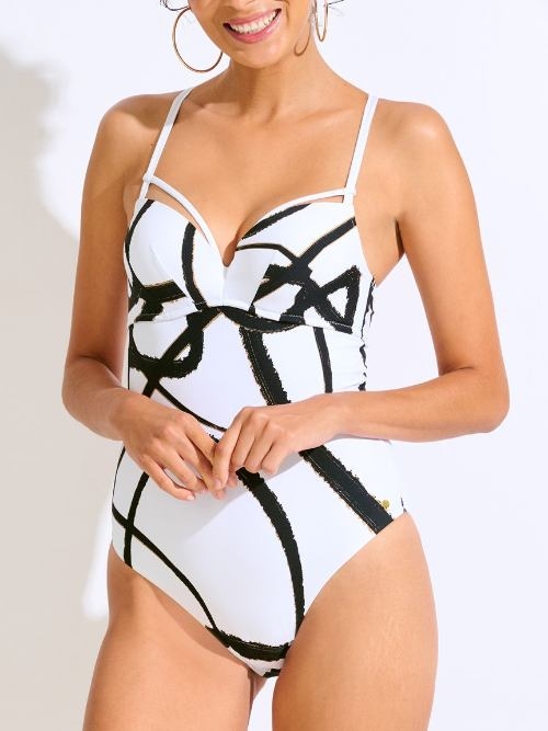 Lisca Swimwear Honolulu wit/zwart badpak