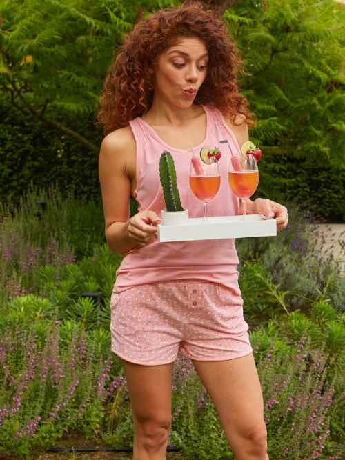 Charlie Choe Fresh Summer Nights roze slaapshort