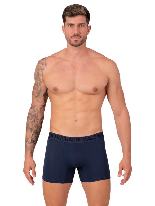 Muchachomalo Bamboo zwart/blauw bamboe boxershort