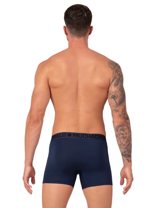 Muchachomalo Bamboo zwart/blauw bamboe boxershort