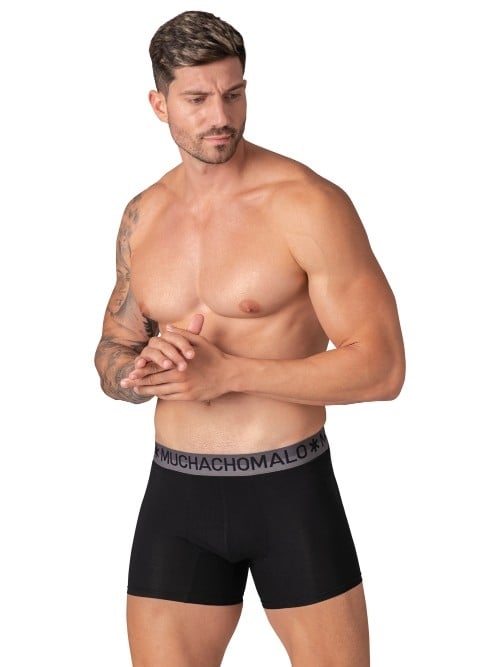 Muchachomalo Solid zwart katoenen boxershort