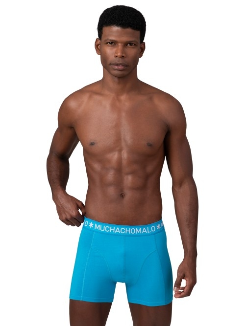 Muchachomalo Solid blauw/roze boxershort